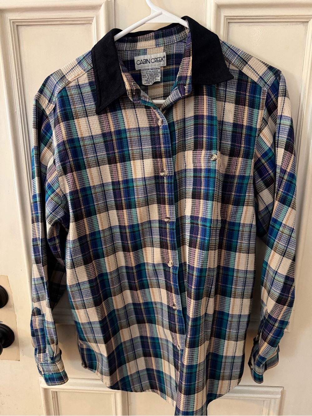 Cabin Creek Women’s Blue Plaid Button-Up Shirt